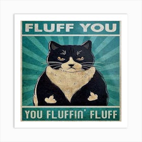 funny black cat 1 Art Print