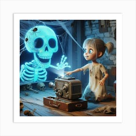 Skeleton Girl 1 Art Print