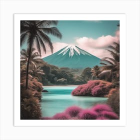 Fiji Fuji In the Spirit of Bob Ross Art Print