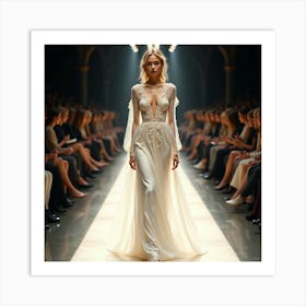 Wedding Dress On The Runway 4 Art Print