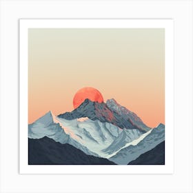 Mountains At Sunset Art Print