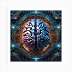 Futuristic Brain 6 Art Print