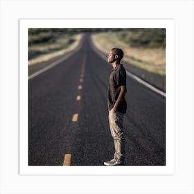 Man On The Road Art Print