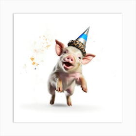 Pig In A Party Hat Art Print