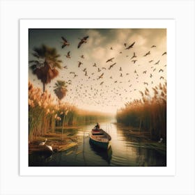 Bird In A Boat29 Art Print