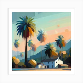 Palm Trees In The Desert Art Print