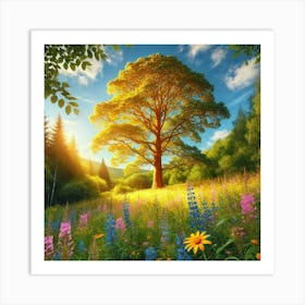 Tree In The Meadow 1 Art Print