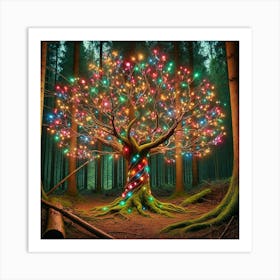 Christmas Tree In The Forest 3 Art Print