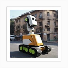 Robot On The Street 45 Art Print