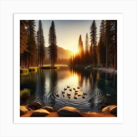 Sunrise In Yosemite Art Print