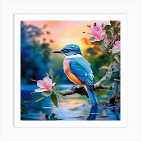 Azure Kingfisher Art Print