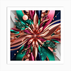 Revolutionary, full-screen art with vibrant, abstract shapes, intricate details, and metallic accents.1 Art Print