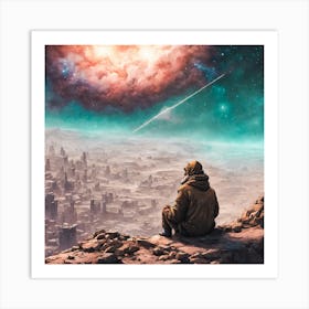 Wanderer at the Edge of the Universe Art Print