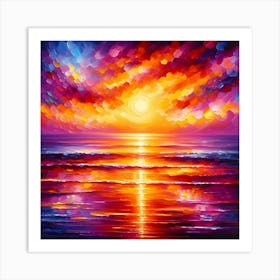 Sunset On The Beach 18 Art Print