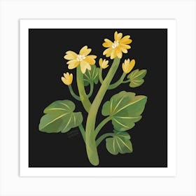 Yellow Wildflower Square Art Print