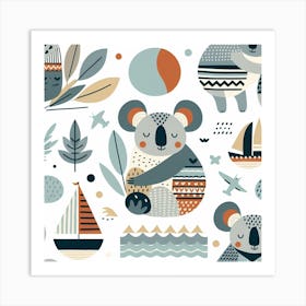 Scandinavian style, Koala Art Print