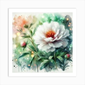 Watercolor Peony 2 Art Print