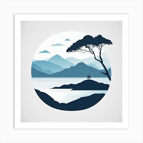 Landscape With Tree Art Print