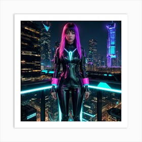 Futuristic Girl Art Print