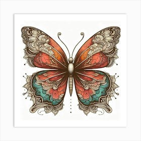 Illustration lace butterfly 2 Art Print