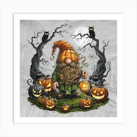 Halloween Gnome Art Print