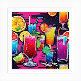 Cocktails Art Print