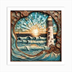 Mosaic Lighthouse 1 Art Print