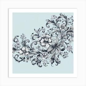 Ornate Floral Pattern 2 Art Print