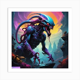 Neon Alien Art Print