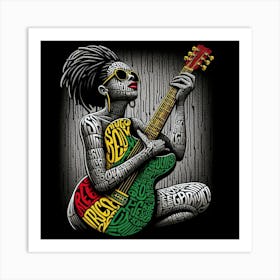 Reggae Girl With Guitar Art Print