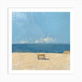 Bench On The Beach Art Print