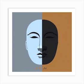 Minimalist Color Illustration Double Face Art Print