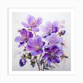 Purple Flowers Art Print