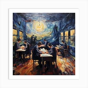 Van Gogh came to the office Art Print