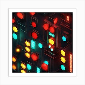 Neon City lights  Art Print