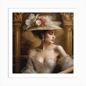 Victorian Woman In Hat Art Print