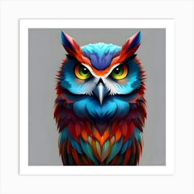 Colorful Owl 28 Art Print