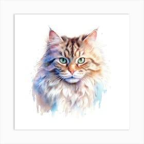 Siberian Cat Portrait Art Print