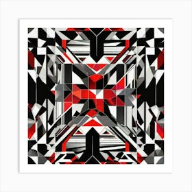 Collide red black Art Print