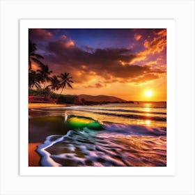 Sunset At The Beach 201 Art Print