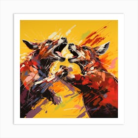 Kangaroo Fight Art Print