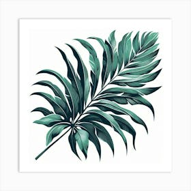 Tropical green palm leaf 7 Art Print