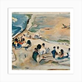 People At The Beach Art Print