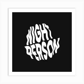 "Night Person" in Wavy Warped Typography Art Print