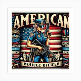 American Police Officer 3 Art Print