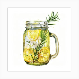 Lemonade In A Mason Jar 2 Art Print