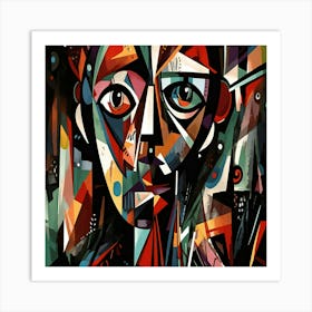 Abstract Painting,Abstract colorful painting of a woman's face illustration Art Print