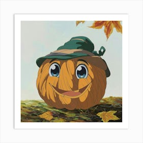 Pumpkin In A Hat Art Print