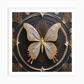 Gold Butterfly Art Print