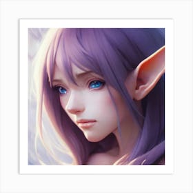 Elf Girl Hyper-Realistic Anime Portraits 7 Art Print